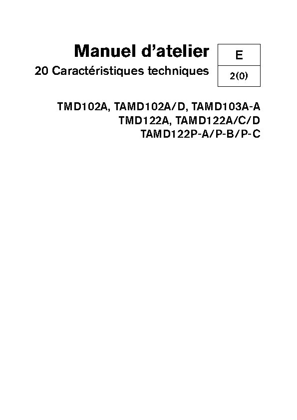 7742792 M.ATELIER D102-D122  Caractéristiques Techniques